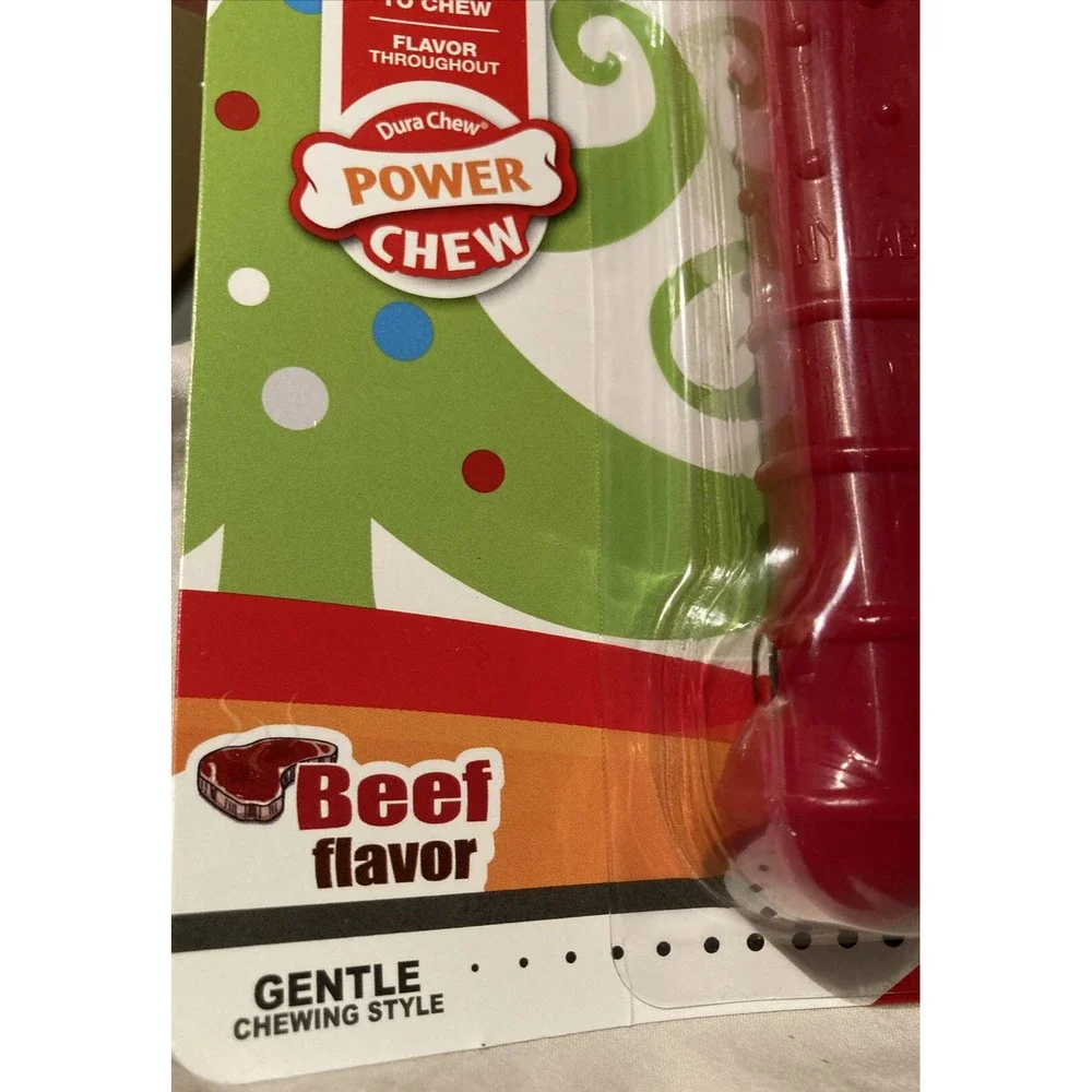 NYLABONE Power Chew Medium Beef flavor Red Chew Bones Set of 2